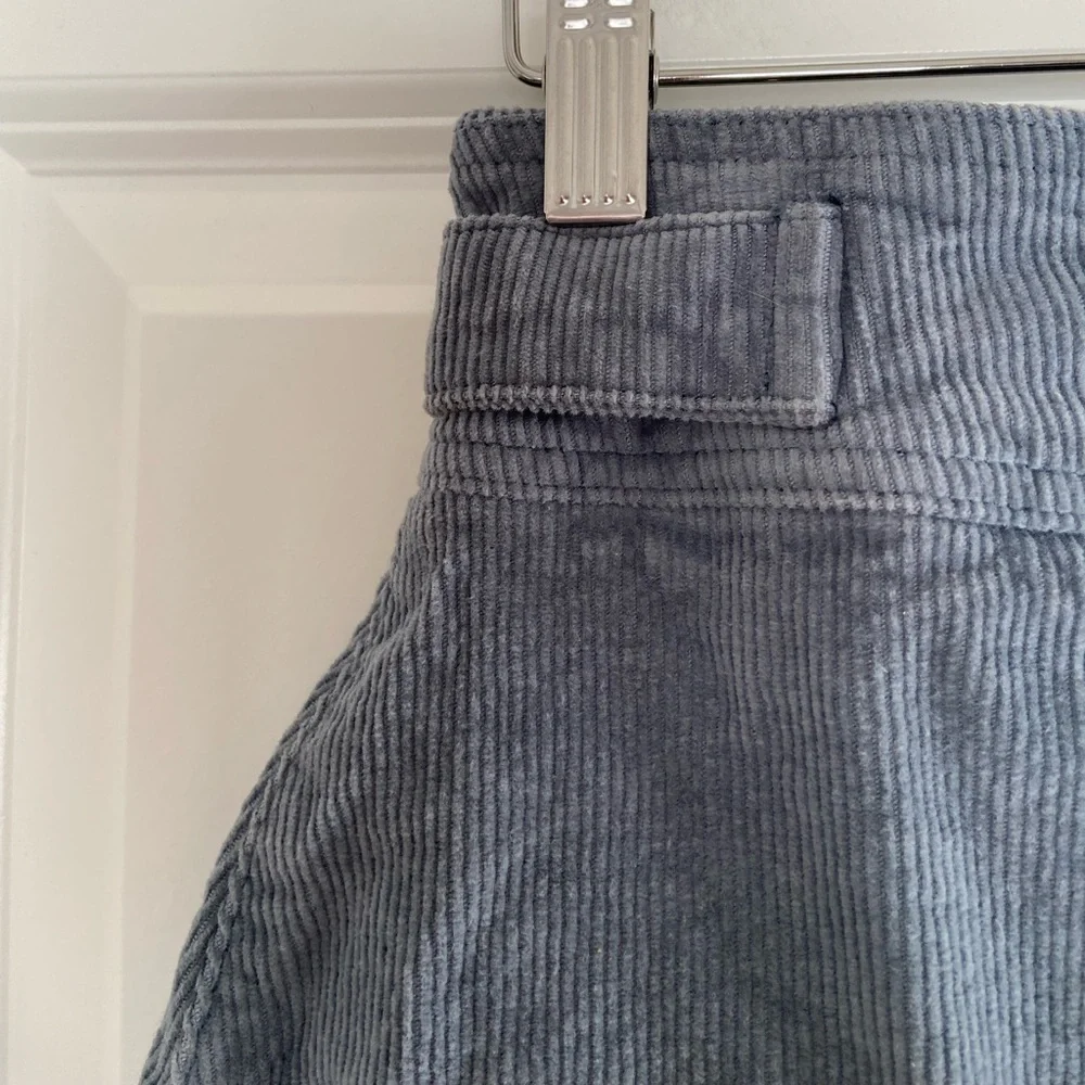 Urban Outfitters Corduroy Skirt Y2K Moto Mini Gray Zipper Buckles Grunge Size M